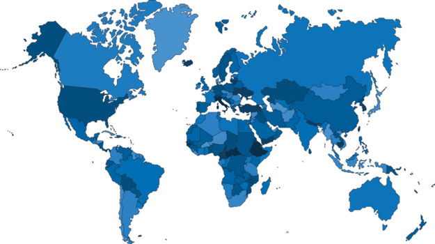 Mapa mundial destinos